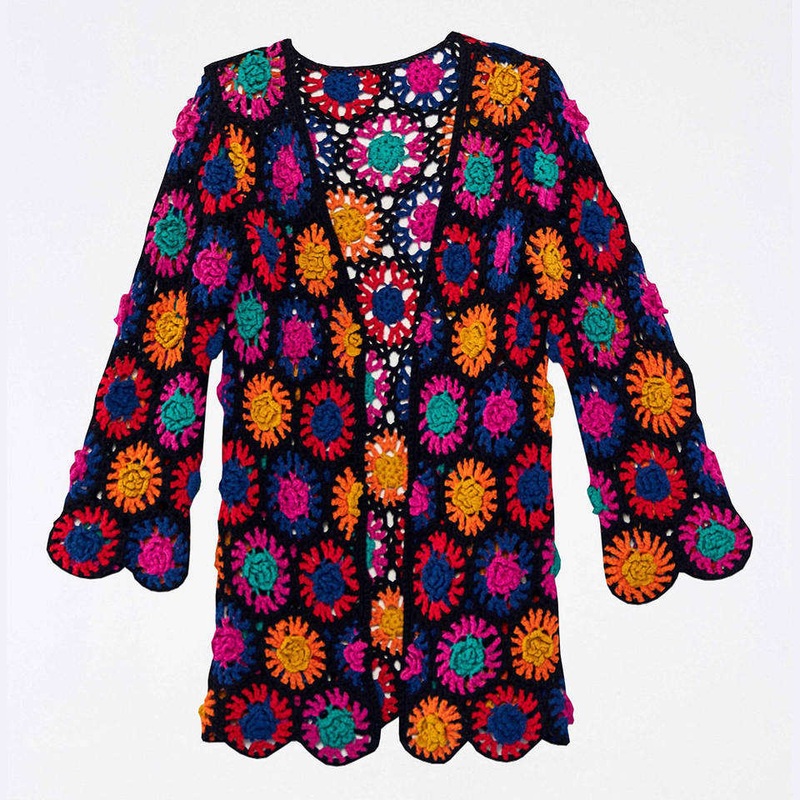 2023 Custom Handmade Crochet Womens Sweater Cardigan Hollow out Hand Crocheted Knitwear Ponchos Crocheting – Knitted Cardigans and Sweater price|S, Customized