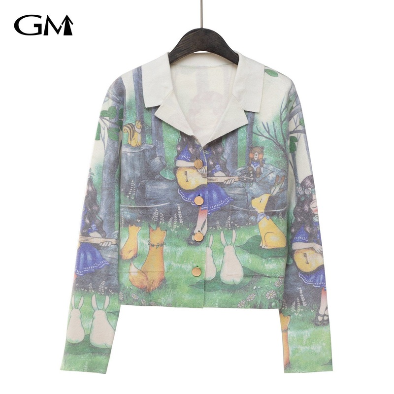 Fashion Women S Printed Knitted Top – Printed and Knit price|S