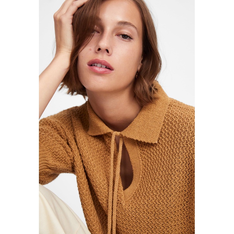 Women Fashion Sales Textured Sweater with Puff Sleeves – Dress and Clothes price|S