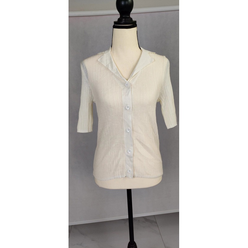 Womens Fine Gauge Stretch Polo Ribbed Cardigan Thin Sweater Lightweight Wearing in Summer – Women Fashion and Women Clothes price|S