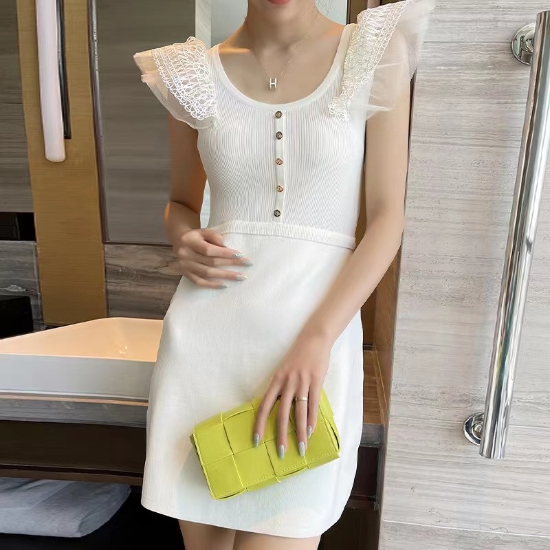 2022 Spring/Summer New Trend Fashion Womens High Sense Flying Sleeve Casual a-Word Waist Sweater Dress – Women Sweater and Women Clothing price