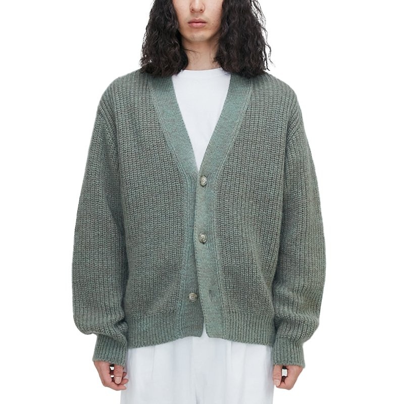 2023 Casual Autumn & Winterslim Fit Lantern Sleeve Men Knit V-Neck Single-Breasted Cardigan Men Solid Color Tops Men Sweater – Mens Sweater and Striped Sweater price|S, S/M/L/Customized Size