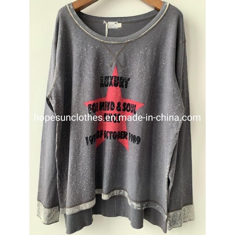 China Factory Women Transfer Printing Cotton Pullover Knitwear Sweater – Sweater and Knitwear price|S