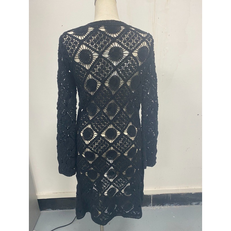 Design Women Clothing Dressing Elegant Crochet Knitted Dress Long Sleeve Sexy Knitwear Women S Sweater Dress – Crochet Knitwear Sweater Dress price