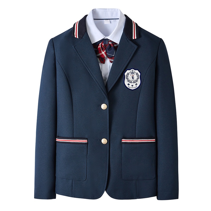 Wholesale Guangdong Factory Dark Blue British Style Blazer/Blazers/Coat/Jacket School Uniform for Primary Secondary High School – Blazers and Blazer price|S