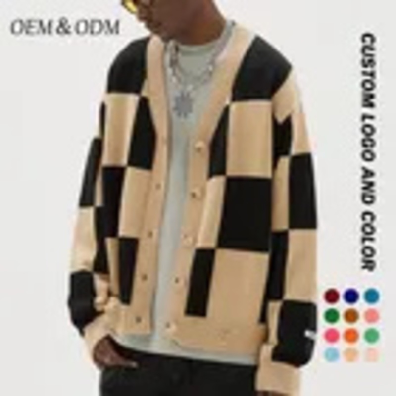2024 OEM Men V-Neck Knit Sweater Anti-Pilling Cardigan Knit Checkerboard Plaid Breathable Warm Cardigan Sweater Cotton Winter – Pullover Sweater and Cardigan Sweater price|<span style="font-size:16px;"><span style="color:|222222;"><span style="border:0px;