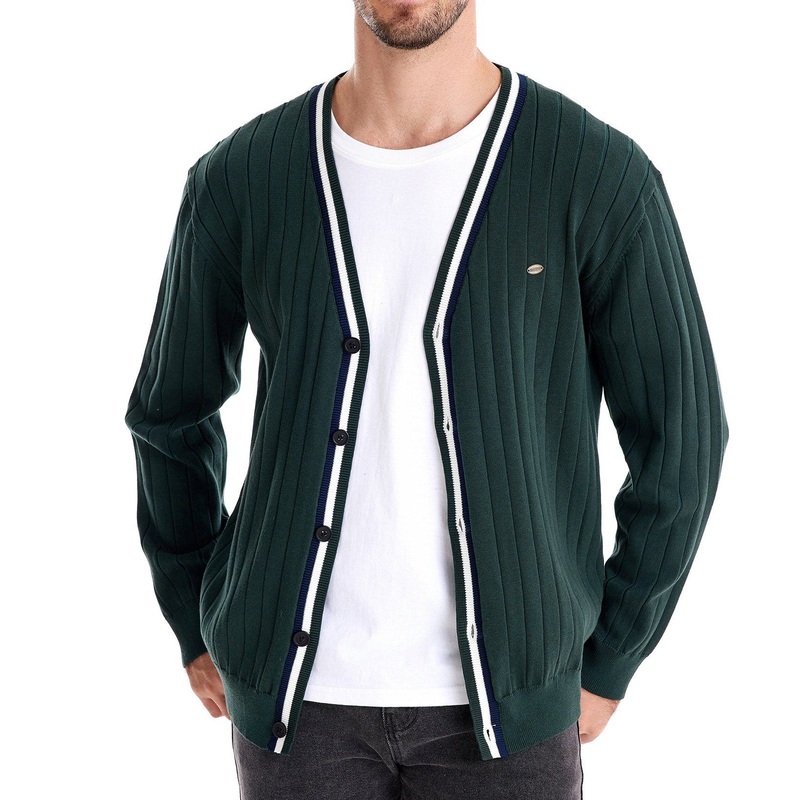 Autumn Winter Men V-Neck Long-Sleeved Knitwear Clothing Knitted Color Sweater Cardigan – Men Cardigan and Women Sweater price