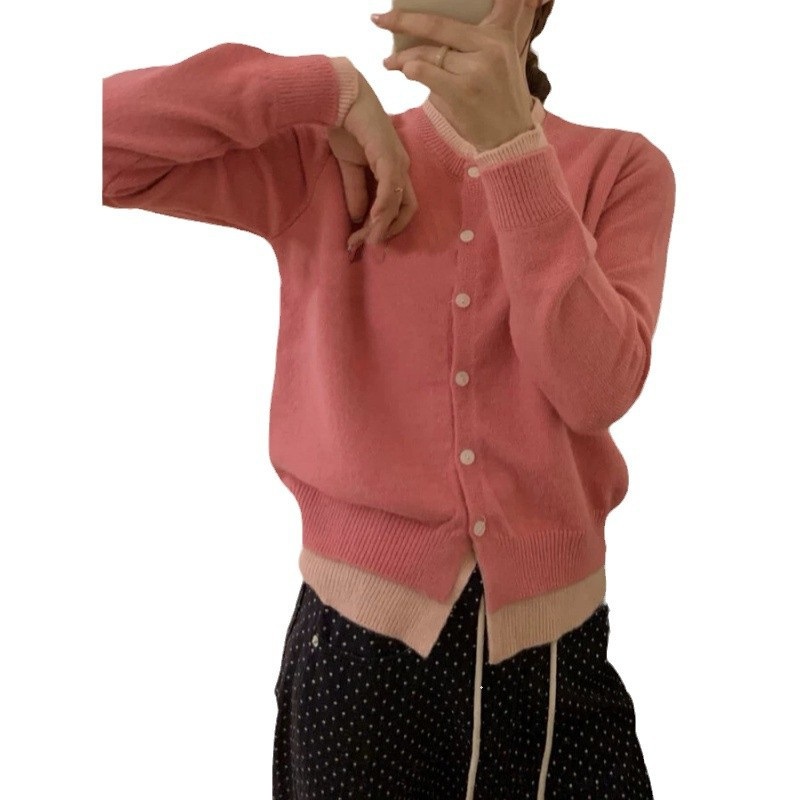 Casual Korean Style Womens Knitwear Button Cardigan Long Sleeve Knitted Winter Sweaters – Knitted Sweater and Cardigan Knitwear price