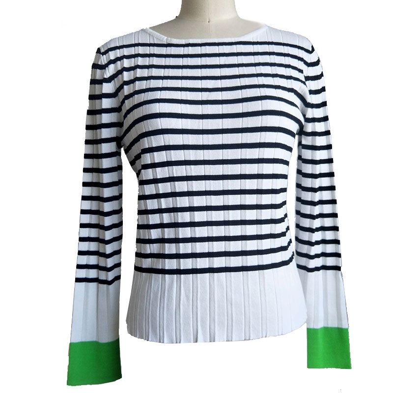 Ladies Black and White Contrast Color Striped Sweater – Sweater and Ladies Sweater price