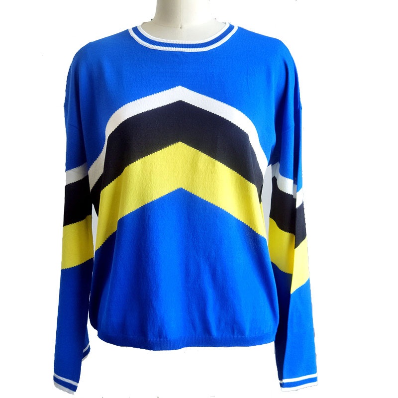 Ladies Individual Striped Pattern Pullover Women Contrast Color Sweater – Sweater and Ladies Sweater price