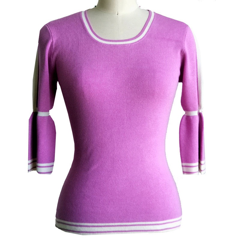 Ladies Slim Fit Pink Flare Sleeve Sweater Spring New Style Women Delicate Pullover – Sweater and Ladies Sweater price