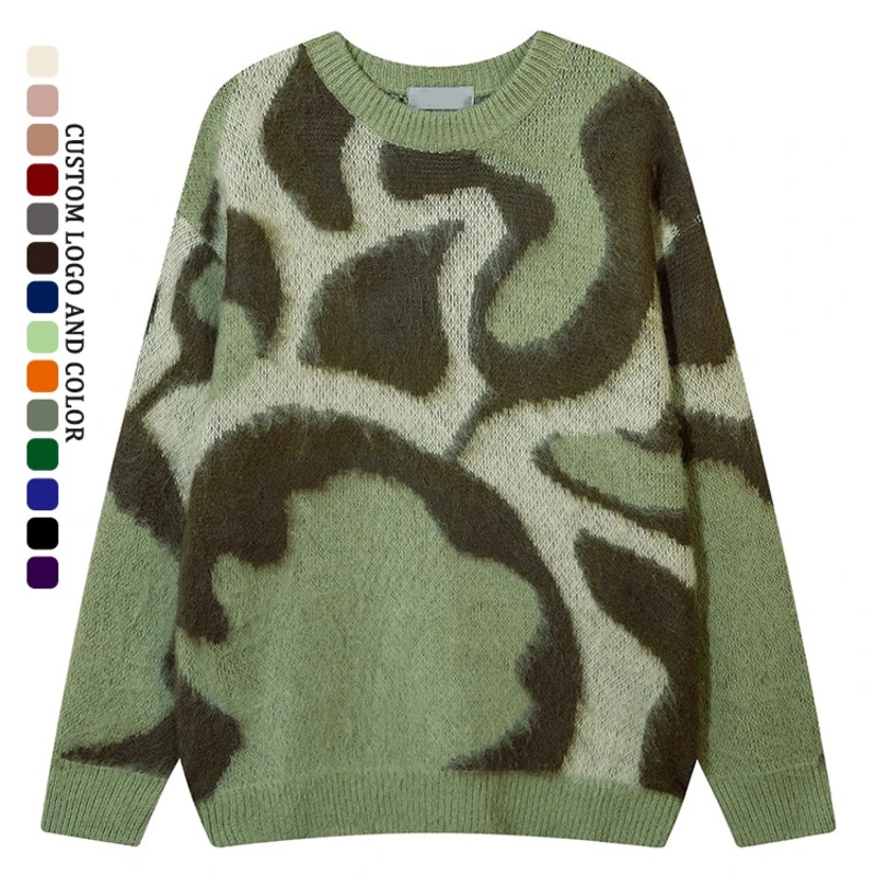 Pullover Brushed Mohair Fuzzy Crew Neck Oversized Jacquard Knit Sweater Drop Shoulder Knitwear Mens Sweater – Pullover Sweater and Cardigan Sweater price|<span style="font-size:16px;"><span style="color:|222222;"><span style="border:0px;padding:0px;lin