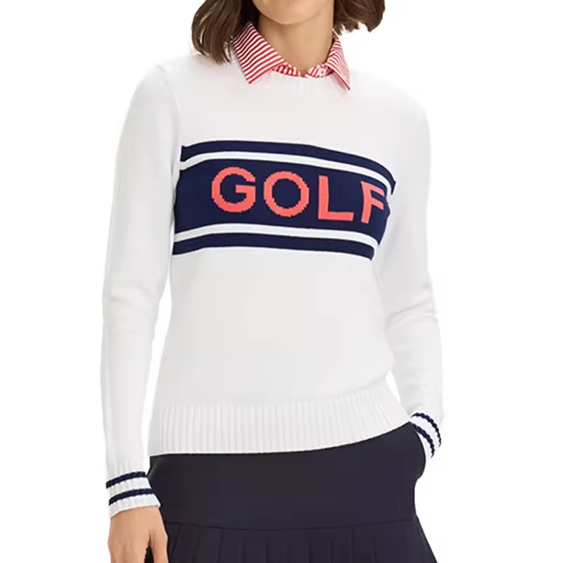 Wholesale Custom Jacquard Letter Logo 100% Cotton Sweater Sports Golf Club High Quality Crew Neck Knitwear for Women – Jacquard Sweater and Knitted Sweater price|<span><span><span><span><span><span><span><span><span><span><span><span><span><span><span><sp