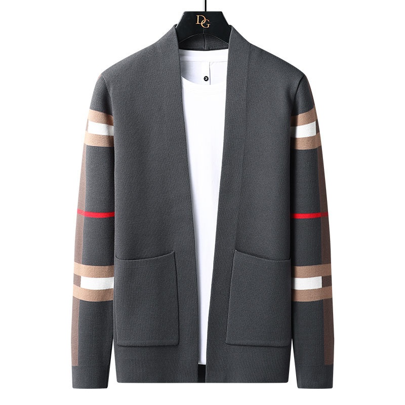 Wholesale Fashionable Mens Cardigans Long Sleeves Versatile Sweaters Handsome Knitted Jackets Knitwear – Knit Sweater and Knitwear Men price