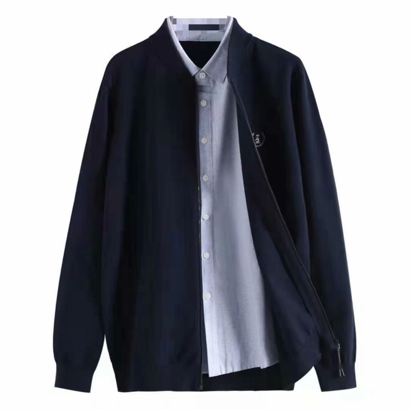 2023 Winter/Autumn with Fake Two Sweater Mens Shirt New Knitted Cotton Casual Coat Thick Mens Wear with Zipper – Pullover Sweater and Cardigan Sweater price|<span style="font-size:16px;"><span style="color:|222222;"><span style="border:0px;padding:0