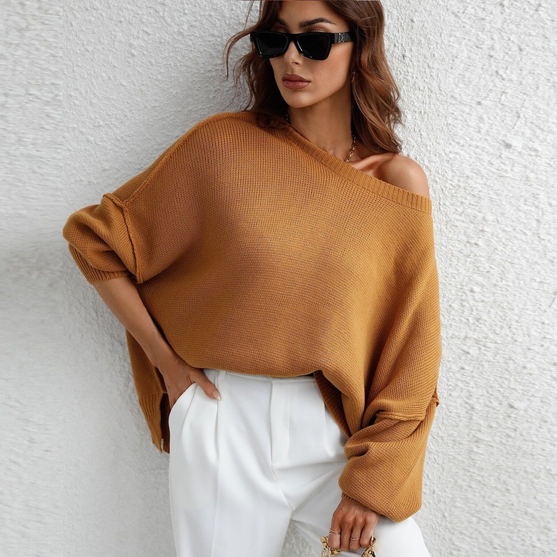 Autumn Winter Fashion Knitwear Clothes Women Crew-Neck Knitting Plus Size Oversized Loose Split Pullover Sweater – Plus Size Sweater and Women Sweater price