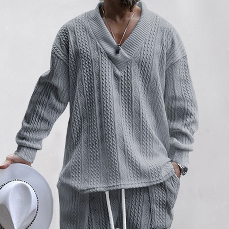 Custom Pullover Spring V-Neck Knitwear Cotton Long Sleeve Knitted Sweater for Men – Mens Knitted Sweaters and Knitwear Men price