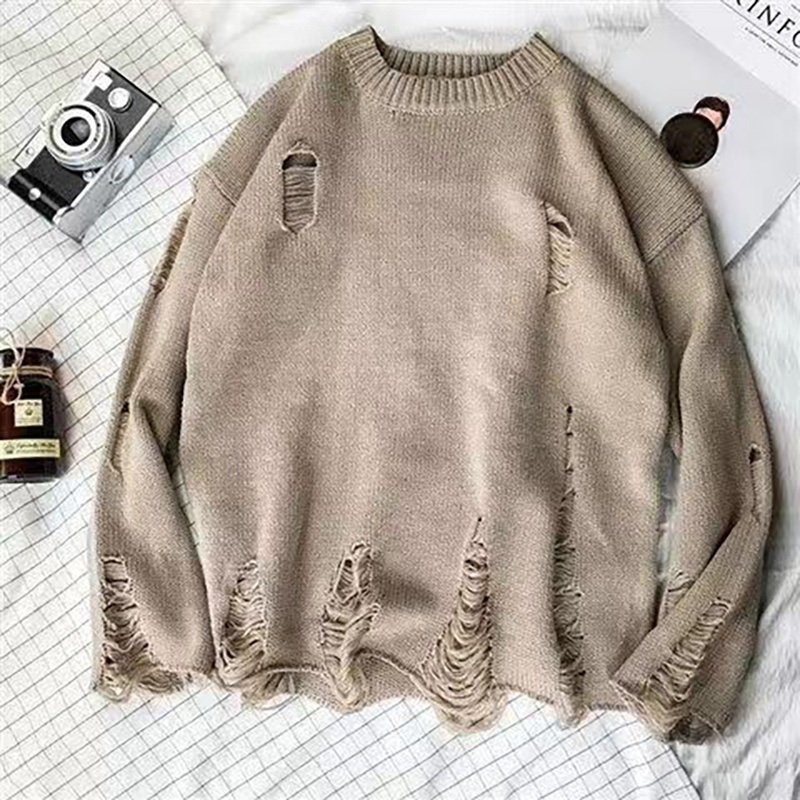 Japanese Retro Versatile Casual Knitted Sweater Couple Korean Trendy Mens Pullover Knitwear – Mens Knitted Sweaters and Knitwear Men price