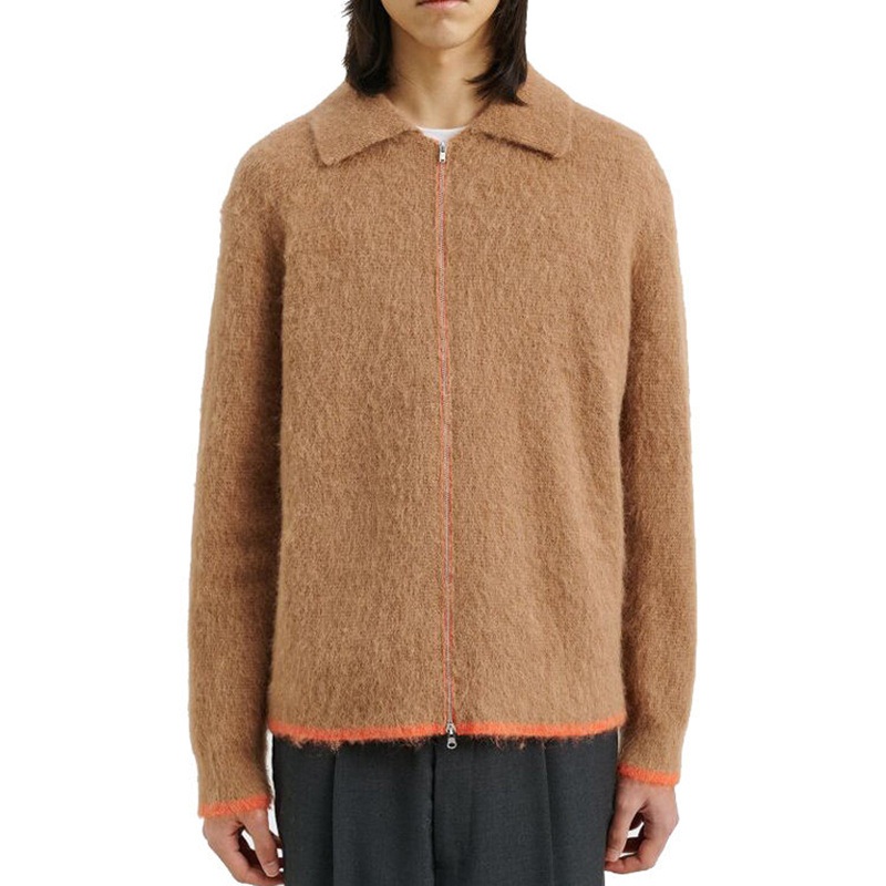 OEM Turn-Down Collar Lady Fashion Knitwear Women Zip Cardigan Knitted Sweater – Knitwear Women and Knitted Sweater Women price