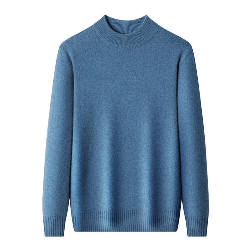 Warm Cotton Unique Knit Round Neck Knitwear Pullover Solid Color Men Sweater – Mens Knitted Sweaters and Knitwear Men price