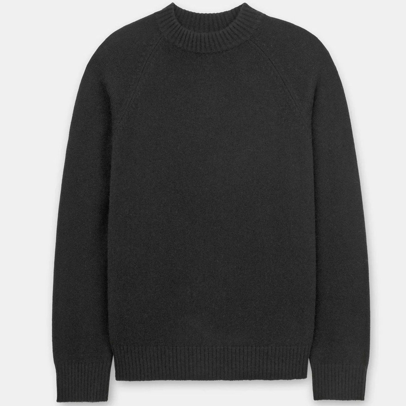 100% Ultrafine Merino Wool (basolan) Crewneck Raglan Sleeve Black Mens Pullover Sweater – Sweater and Cashmere price