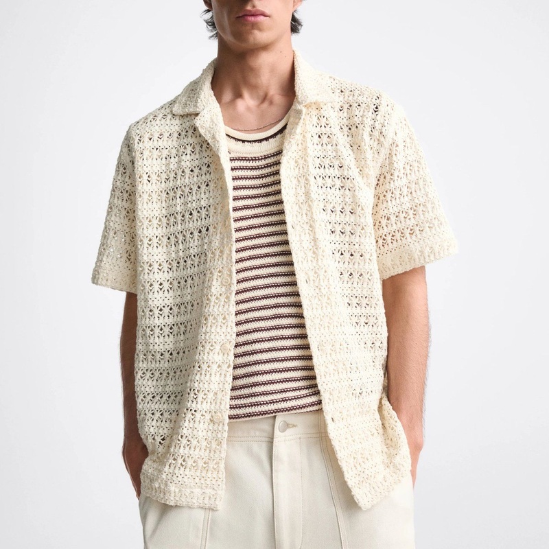 2023 Men Summer Short Sleeve Single Breasted Hollow out Crochet Knitted Shirt Sweater Cardigan – Pullover Sweater and Cardigan Sweater price|<span style="font-size:16px;"><span style="color:|222222;"><span style="border:0px;padding:0px;line-height:21px;">