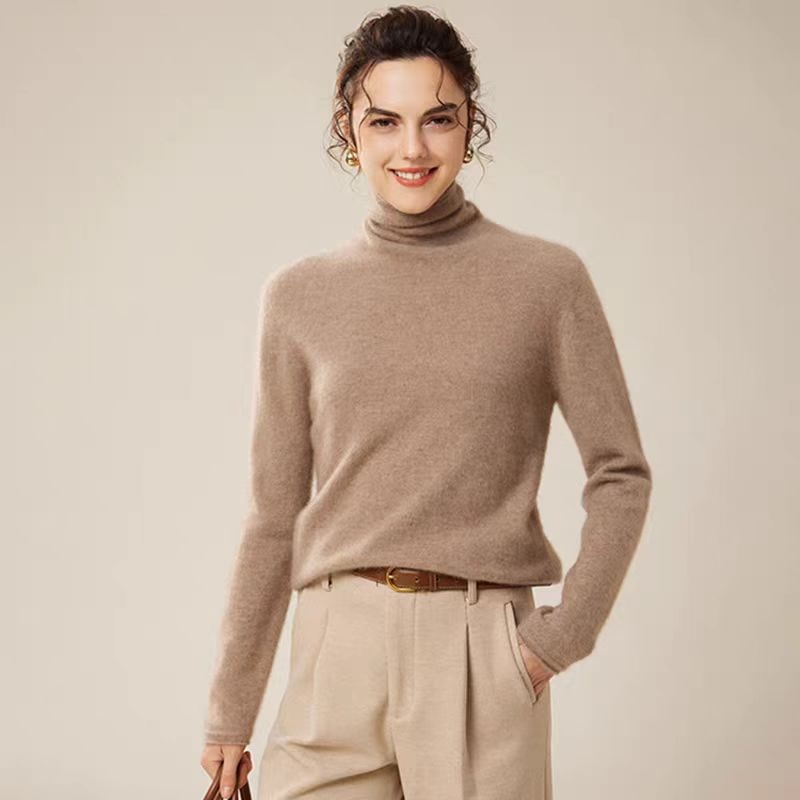 Amazon Long Sleeve United States Europe Knitted America Women High Neck Sweater – Women Sweater and Turtleneck Women Sweater price