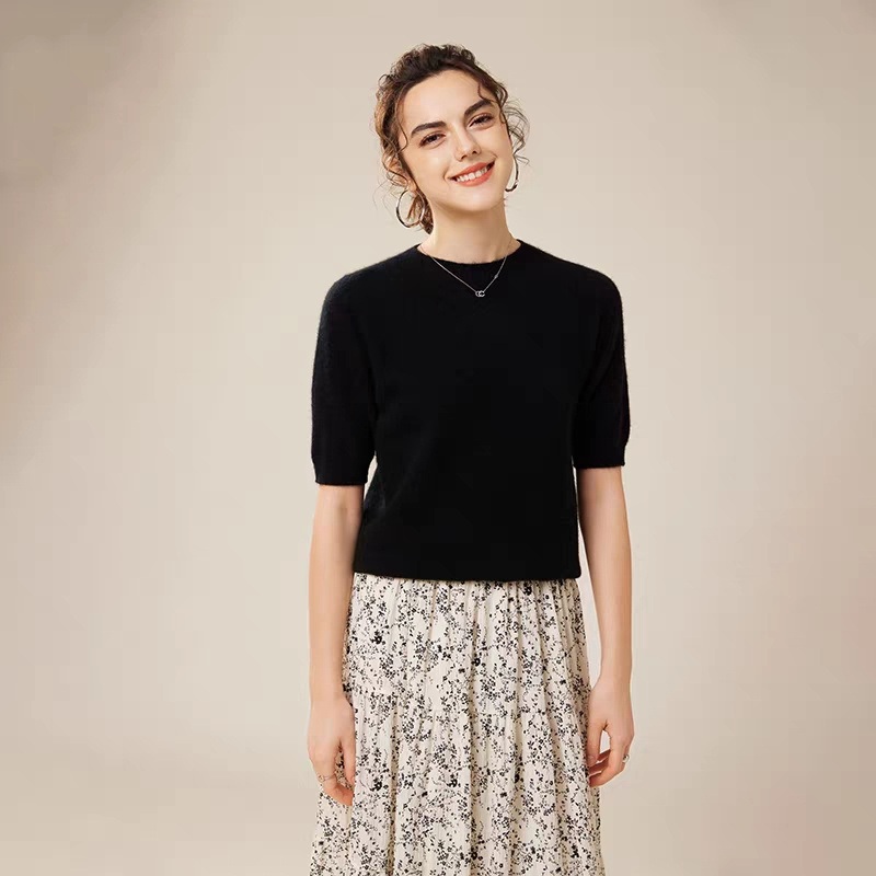 Autumn Winter New Timeless Factory Direct Wholesale Price Ladies Short Sleeves Sweater – Women Sweater Short Sleeve and Turtleneck Women Sweater price