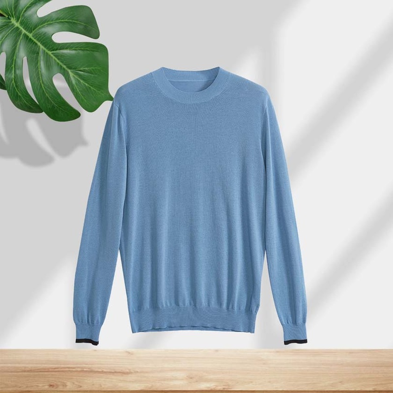 Customizable Mens 100% Cashmere Winter Sweater Low Neck Bottoming Knitted Sweater with Padded Neck Fall/Winter Wholesale – Men Sweater and Cashmere Sweater price
