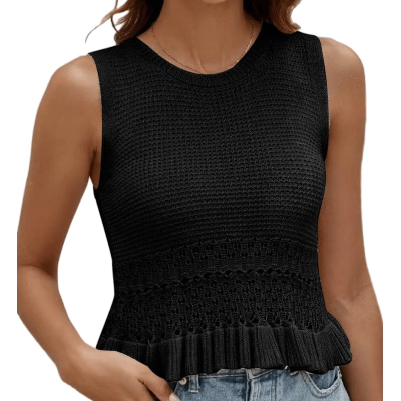 Lightweight Black Knit Tank Sweater for Womens Summer Fashion – Women Sweater Tank and Lightweight Knit Sweater price