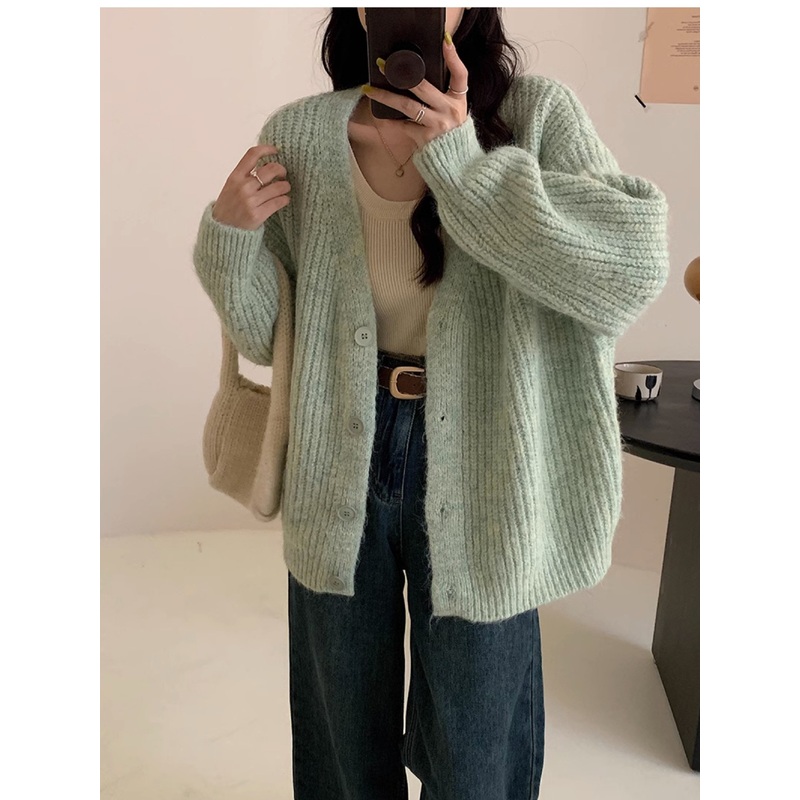 Nnr V Neck Korean Girl Button Knitted Cardigan Custom Casual Ladies Sweaters – Sweater and Women Sweater price