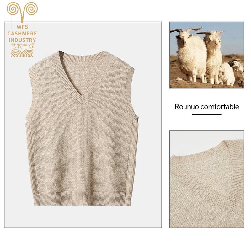 V-Neck Knitted Vest Women S Sweater Vest Sleeveless Sweater – Sweater and 100% Cashmere price