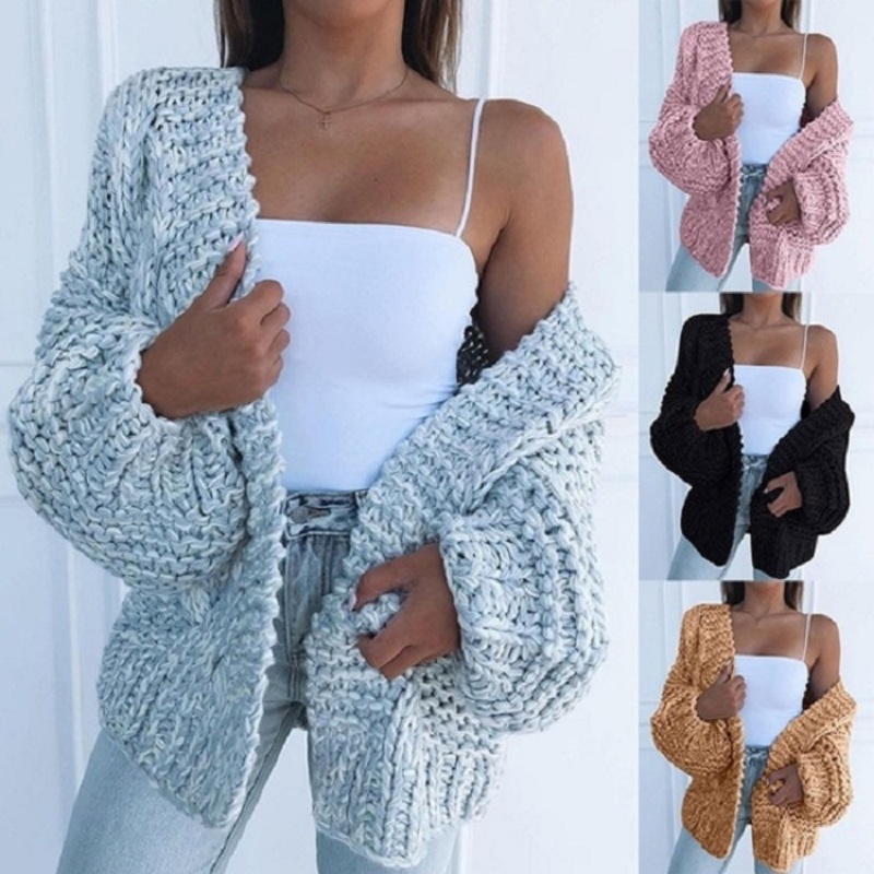 Women Long Sleeve Knit Plus Size Loose Sweater Cardigan – Sweaters Women Tops and Cardigan Sweater Coat price