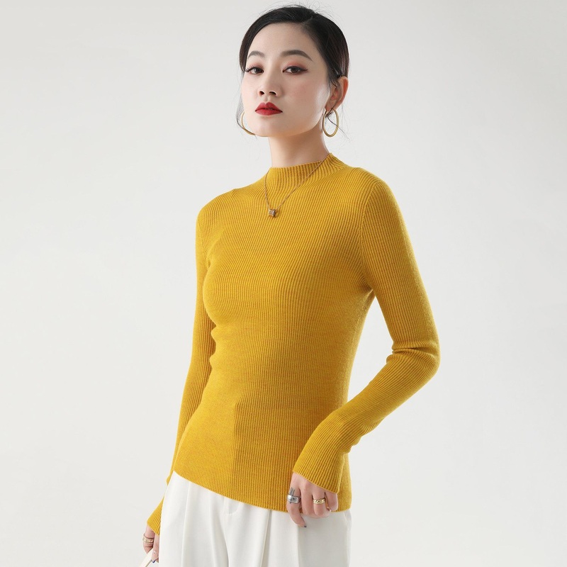Women S Fashion Mock-Neck 100% Extrafine Merino-Wool Cashmere Rib Pullover Sweater – Sweater and Womens Sweater price