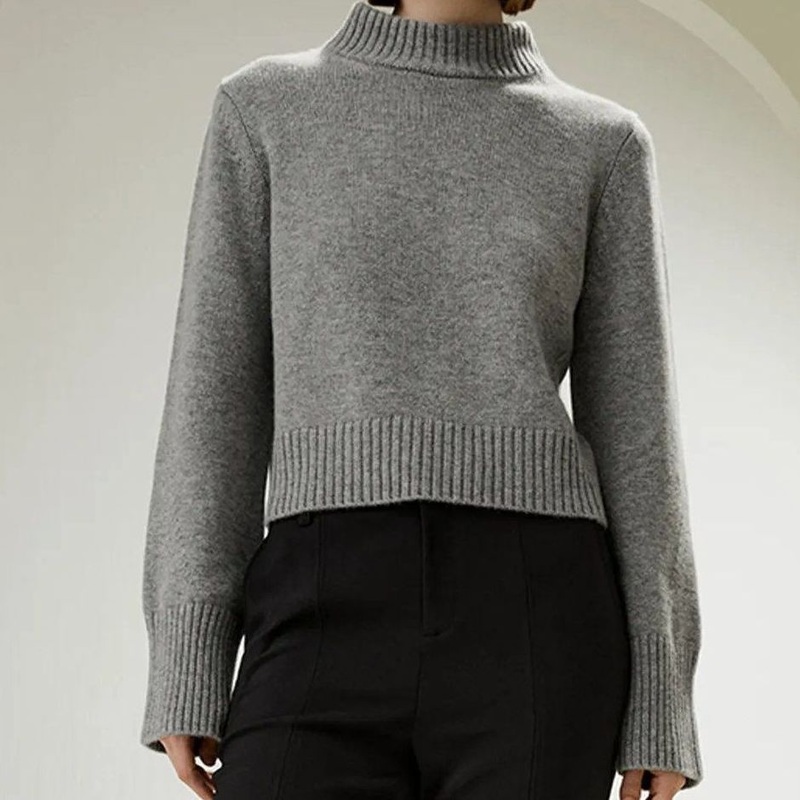 Womens New Design Extra Fine Merino Wool & Cashmere Mock Neck Sweater – Sweater and Cashmere Sweater price