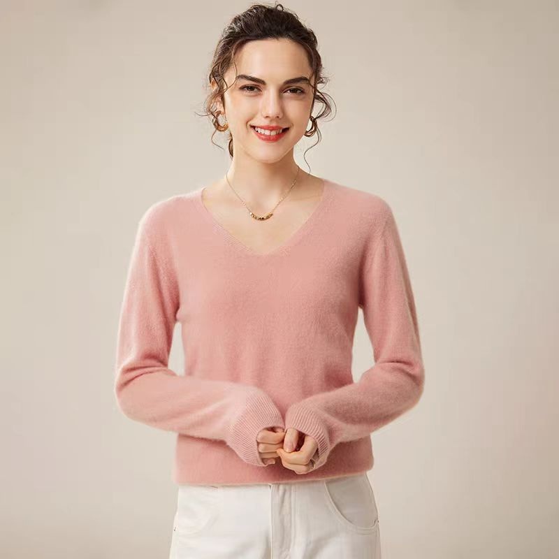 Acrylic V Neck Knitted Women S Winter Sweaters Pullover Custom Jersey Pattern Women S Sweaters – Women Sweater and Turtleneck Women Sweater price