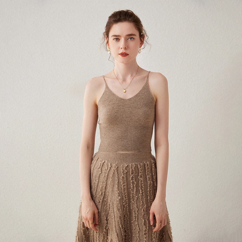 Breathable Sustainable Summer Womens Regular Knit V-Neck Cashmere Fit Slim Vest Camisole for Women – V-Neck Cashmere Fit Slim Vest Camisole for Women and Women Sweater Vest price