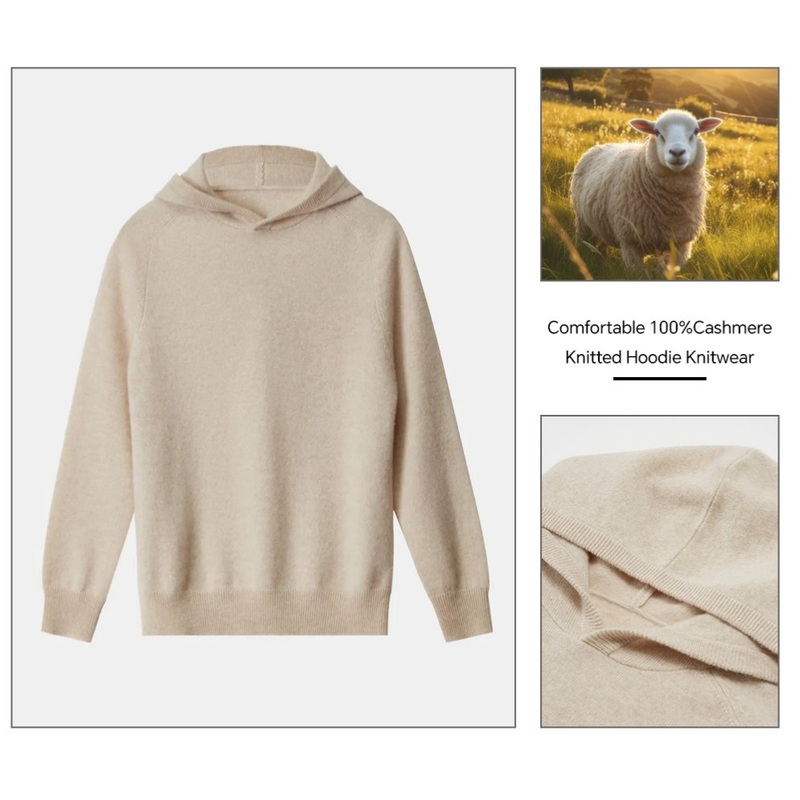 Cashmere Womens 100 Pure Cashmere Zipper Hoodie This Years Popular Hooded Sweater Coat – Hoodie and Knitted Hoodie price