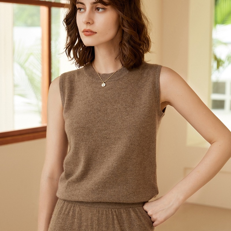 Custom Logo OEM & ODM Grils Knitted Sweater Vest Pullover Knitwear Wholesale Women Cashmere Sweater Vest – Wholesale Women Cashmere Sweater Vest and Women Sweater Vest price