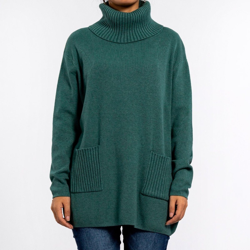 Green High Neck Pocket Long Sleeve Pullover Oversized Sweater Knit Women Tops – Oversized Sweaters and Women Sweater price