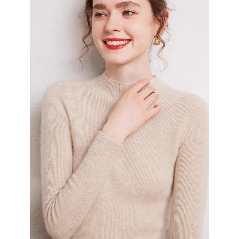 High Silk Autumn Winter Casual Strips Long Sleeve Loose Patchwork Knitted Pullover Cashmere Sweater – Women Sweater and Turtleneck Women Sweater price