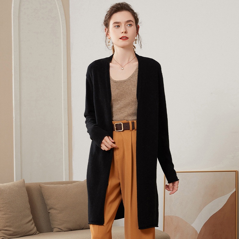 MID-Length Cashmere V-Neck Loose Fashion Casual Solid Knit Sweater for Lady – Everyday Clothing and Womens Garments price