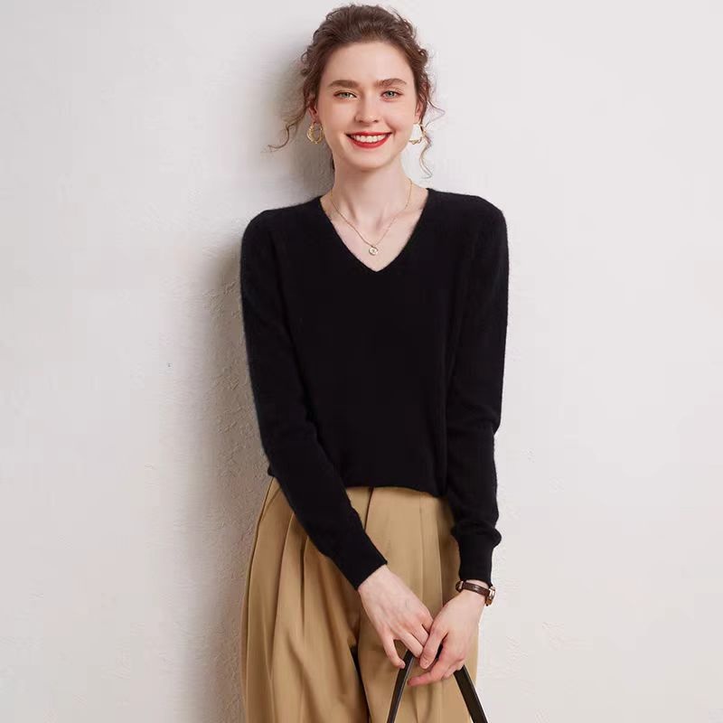 Most Popular Women S Classic Premium Cashmere V Neck Pullover Sweaters – Women Sweater and Turtleneck Women Sweater price