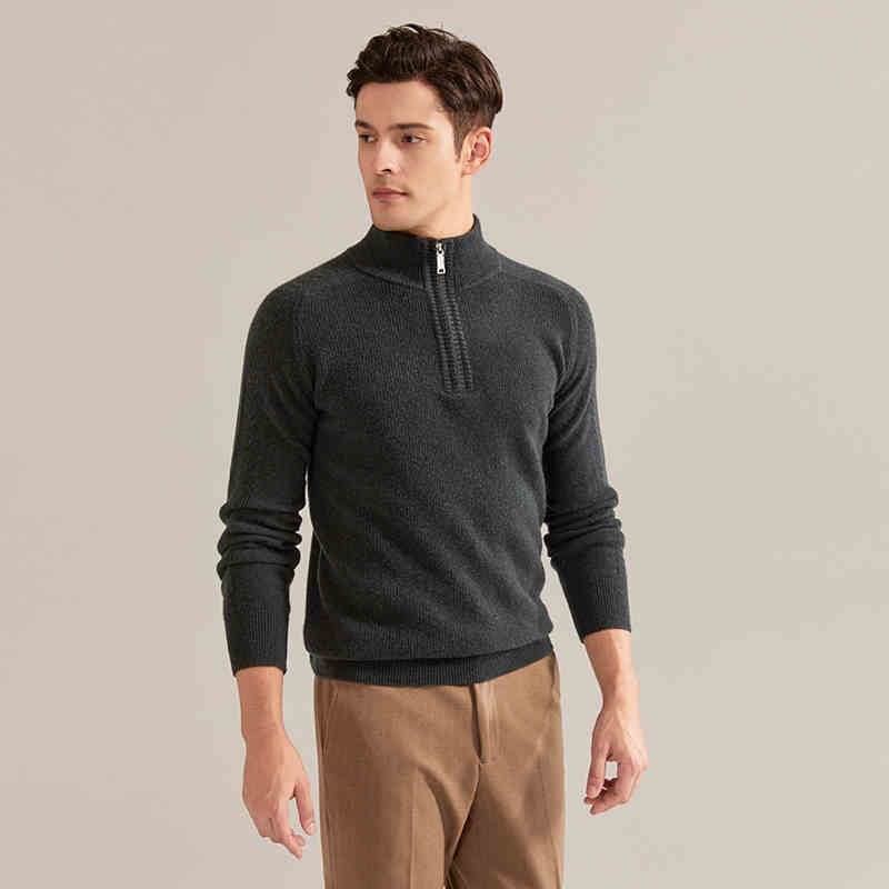 OEM Custom Factory Mens Autumn Winter Classic Half Zipper Quarter Zipper Sweater – Man Sweater and Zipper Sweater price