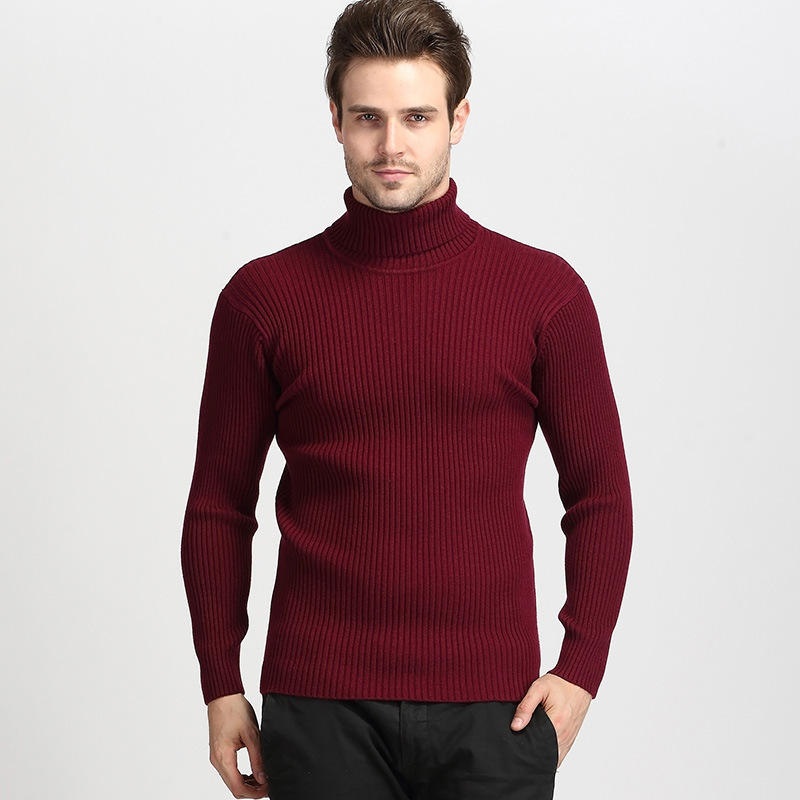 OEM Custom Winter Solid Turtleneck Knitwear Men Knitted Pullover Sweater – Mens Turtleneck Sweater and Knitwear Men price
