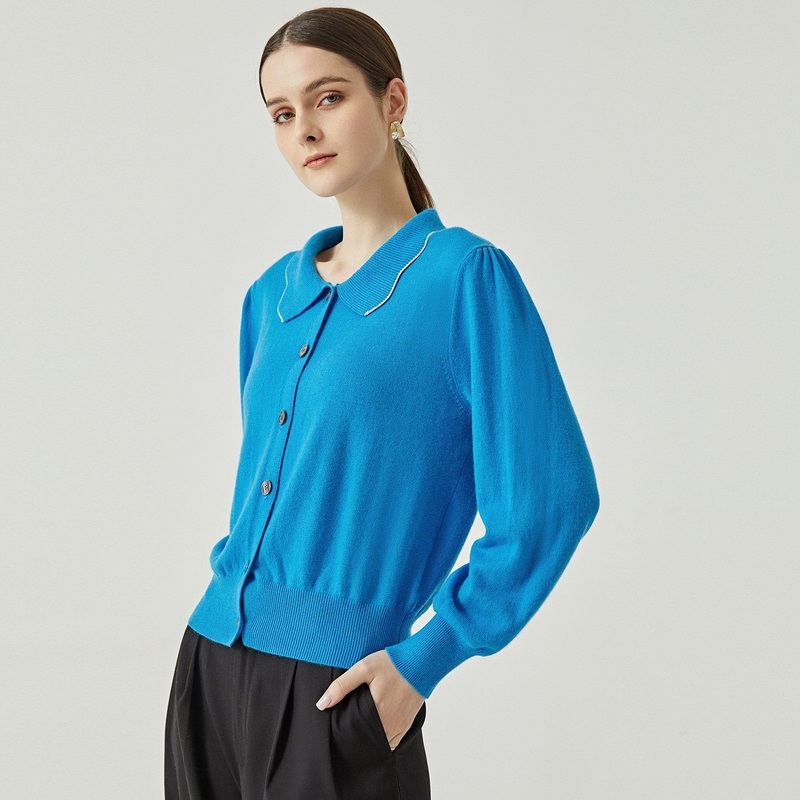Spring Fall Doll Collar Ladies Slim Sweater Women Cardigans – Spring Cardigan Women and Solid Cardigans for Women price