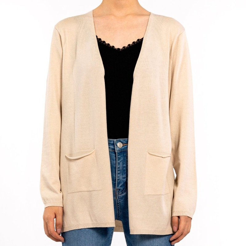 Spring Summer Light Color Pocket V-Neck Long Sleeve Lightweight Sweater Cardigan Women – Spring Cardigan and Ladies Cardigan price