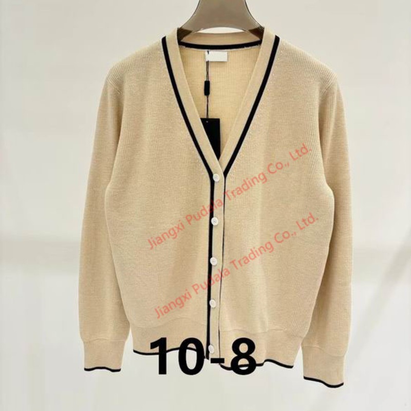 Wholesale Long Sleeve V Neck Striped Womens Cashmere Top Fashion Sweater Cardigan – Sweater and 1: 1 Sweater price