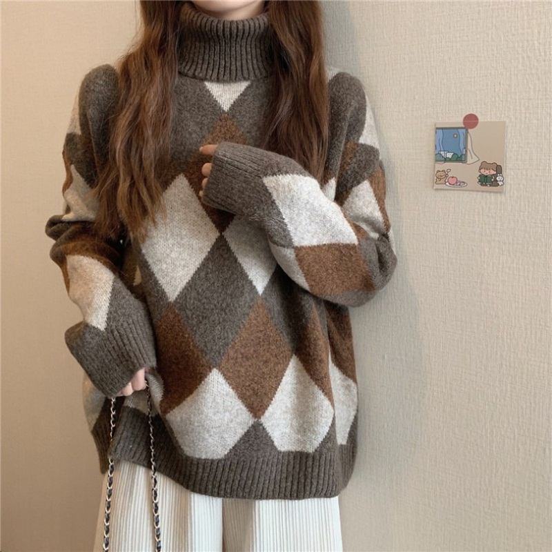 Wholesale New Style Turtleneck Sweater Women Thick Outer Wear Pullover Knitted Top – Ladies Sweater and Crochet Sweater price