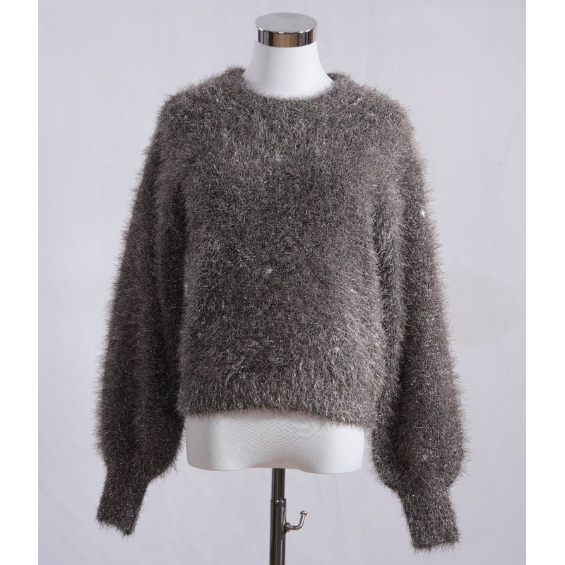Womens Mocha Fuzzy Pullover Sweater with Lurex Sparkle Polyester Cozy 485g – Pullover Sweater and Womens Sweater price